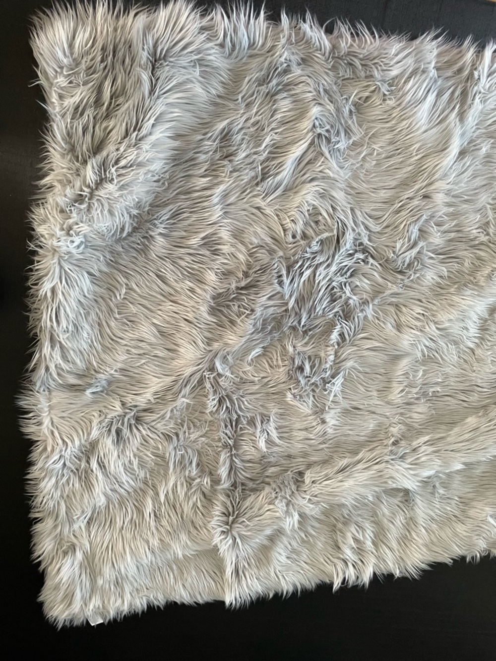 Nordstrom Rack Light Gray Faux Fur Throw Blanket
